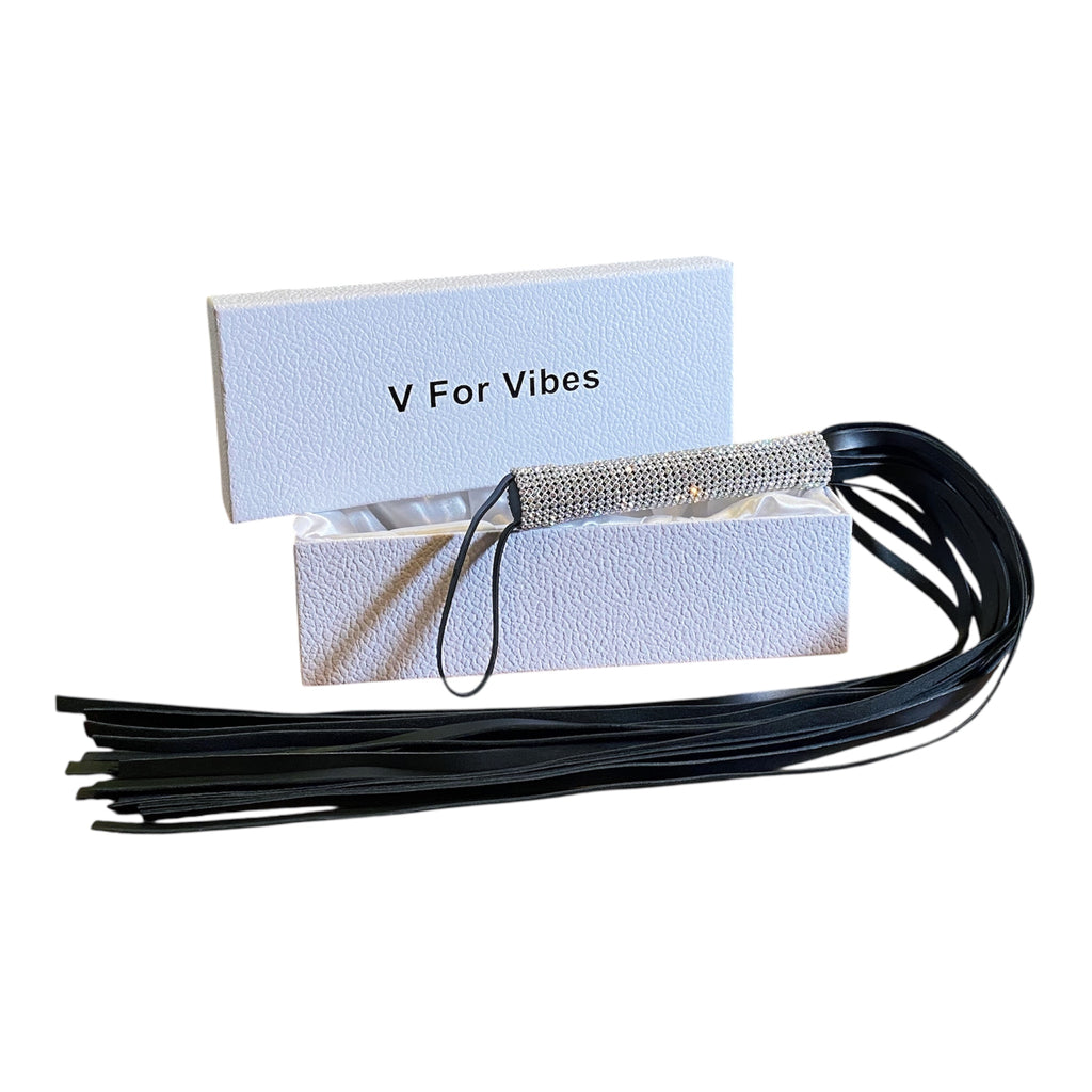 Tyche - The Black Vegan Leather Sex Whip, Spanking Toy