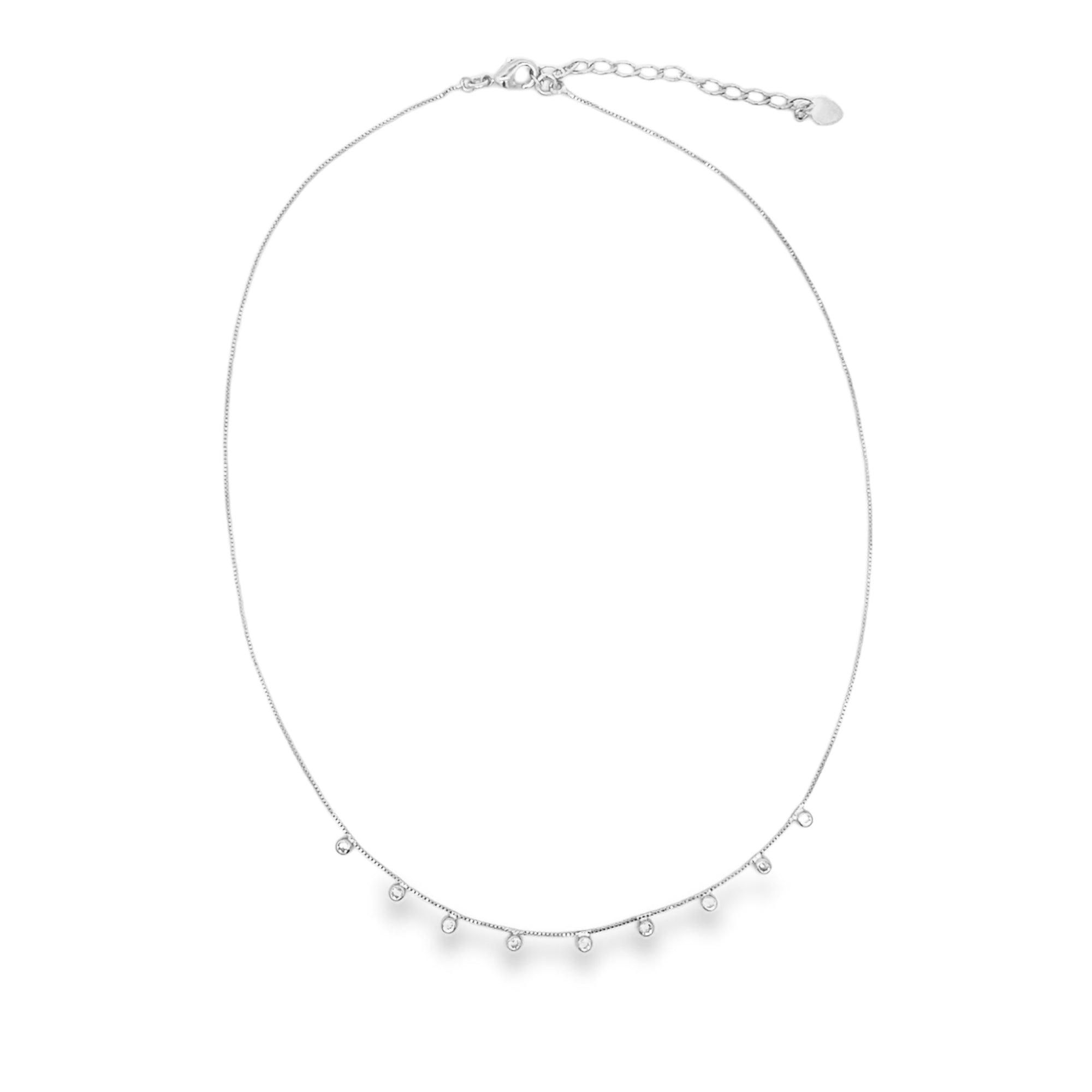 CZ Drop Choker Necklace – Dainty Gold Choker Necklace (H48A)