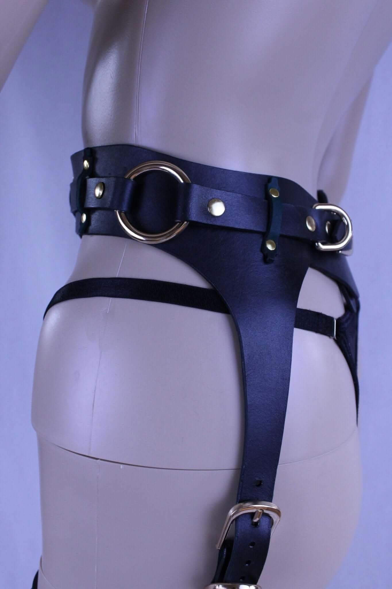BDSM Gear Leather Thigh Harness with Cuffs  BDSM Collar for Submissive